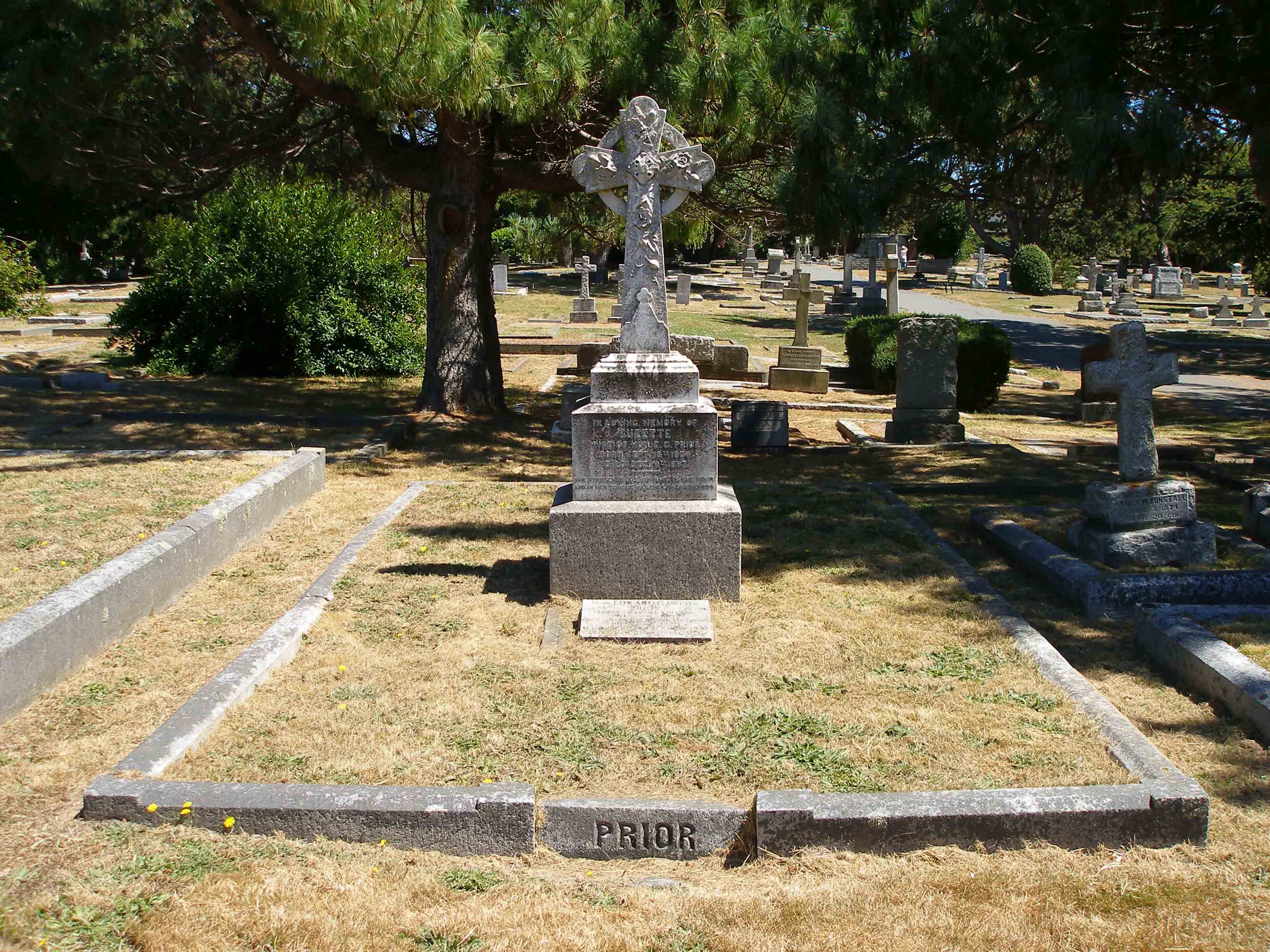 Edward Gawlor Prior family grave-Ross Bay Cemetery